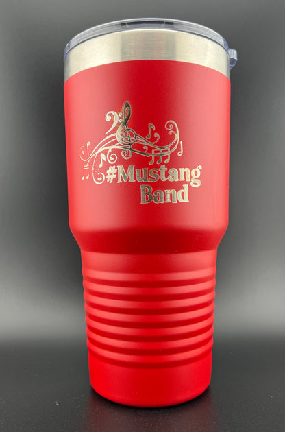 Mustang Band Fundraiser 30 oz. Red Tumbler - Logo Option 2