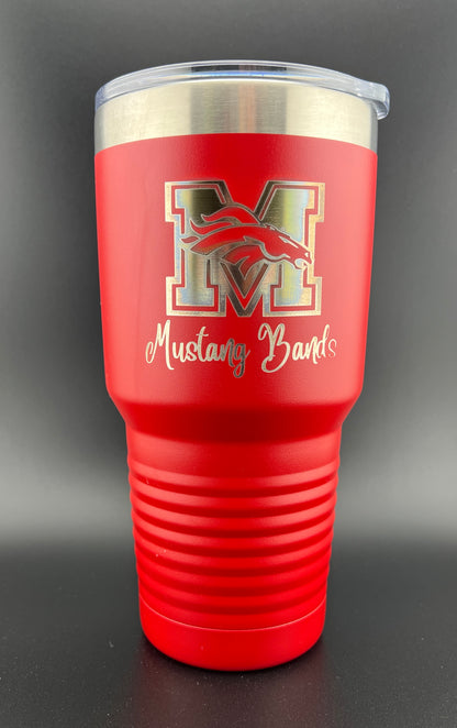 Mustang Band Fundraiser - 30 oz. Red Tumbler - Logo Option 1