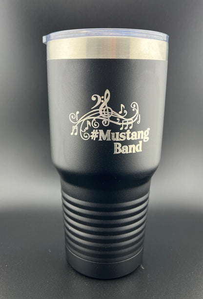 Mustang Bands Fundraiser - 30 oz. Black Tumbler Logo Option 2