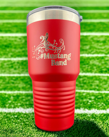 Mustang Band Fundraiser 30 oz. Red Tumbler - Logo Option 2